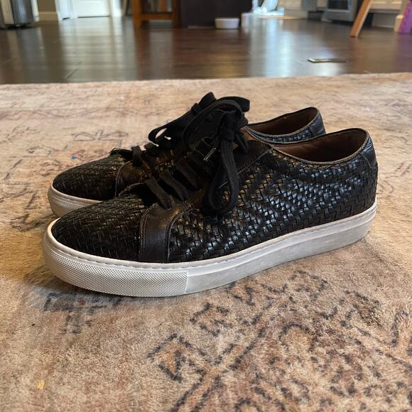 TAFT Sneaker Black Woven Leather EU 39 Low Top Men's Casual Lace-up Sneaker - Picture 5 of 13